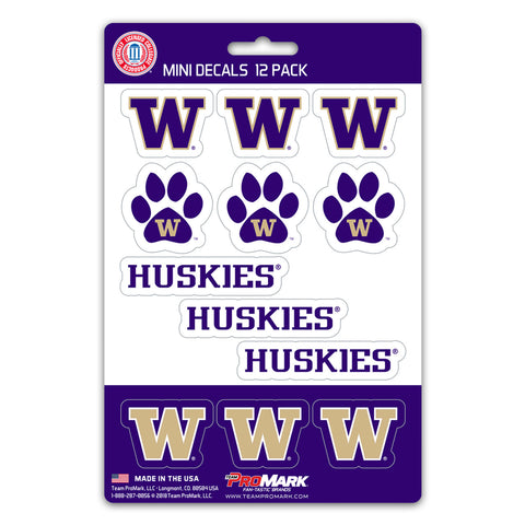 Washington Huskies Decal Set Mini 12 Pack - Special Order