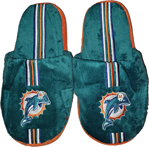 Miami Dolphins Slipper - Youth 8-16 Size 5-6 Stripe - (1 Pair) - L