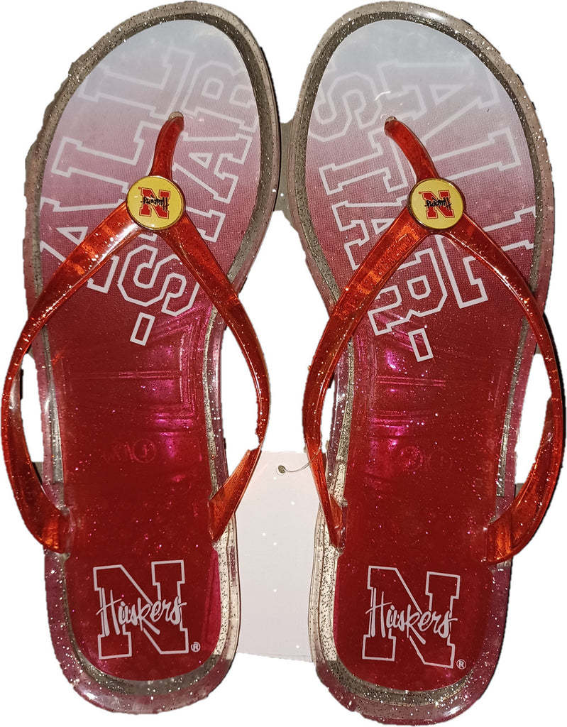 Nebraska Cornhuskers Flip Flop - Women Jelly - (1 Pair) - M