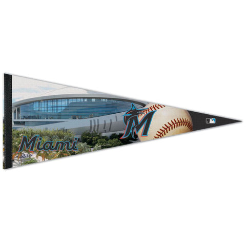 Miami Marlins Pennant 12x30 Premium Style - Special Order