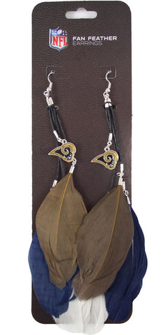 Los Angeles Rams Team Color Feather Earrings CO
