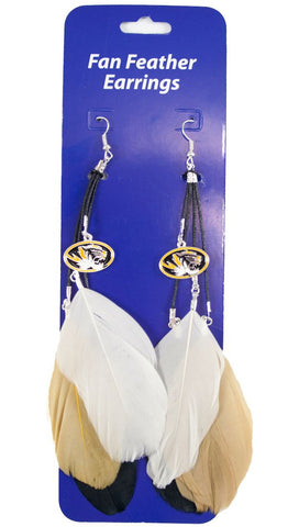 Missouri Tigers Team Color Feather Earrings CO