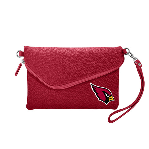 Arizona Cardinals Purse Pebble Fold Over Crossbody Dark Red - Special Order