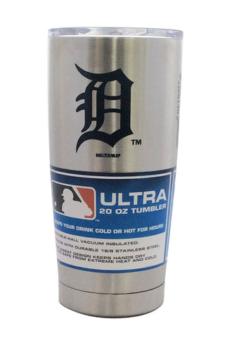 Detroit Tigers Travel Tumbler 20oz Ultra Silver CO