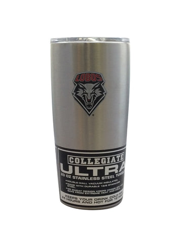 New Mexico Lobos Travel Tumbler 20oz Ultra Silver CO