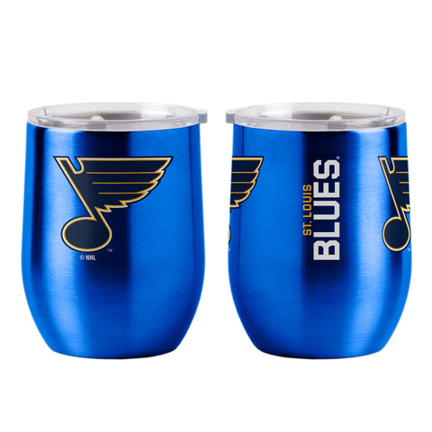 St. Louis Blues Travel Tumbler 16oz Stainless Steel Curved - Special Order