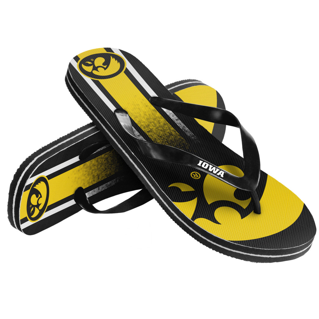 Iowa Hawkeyes Flip Flop Unisex Gradient Big Logo - (1 Pair) - L