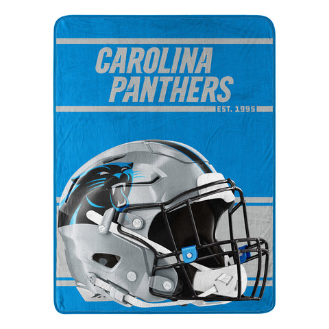 Carolina Panthers Blanket 46x60 Micro Raschel Run Design Rolled