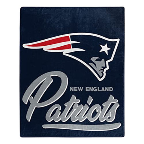 New England Patriots Blanket 50x60 Raschel Signature Design