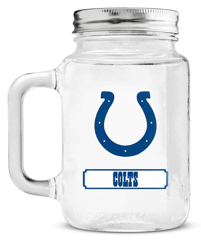 Indianapolis Colts Mason Jar Glass With Lid