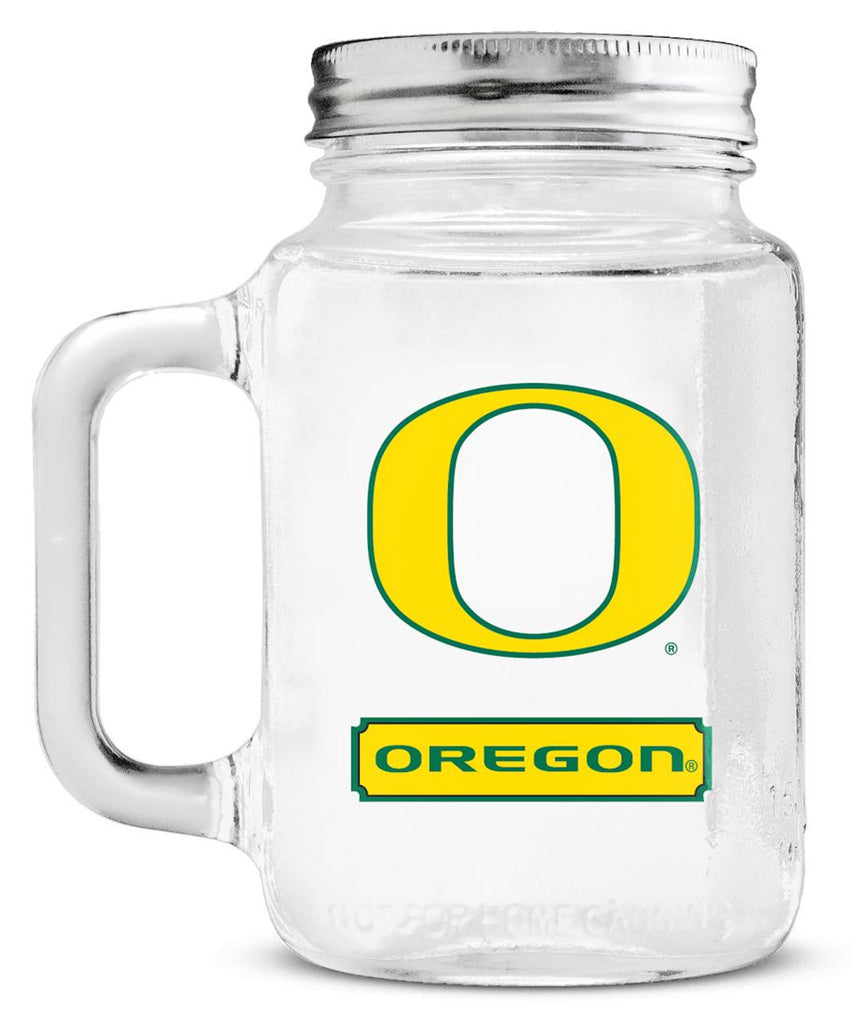 Oregon Ducks Mason Jar Glass With Lid