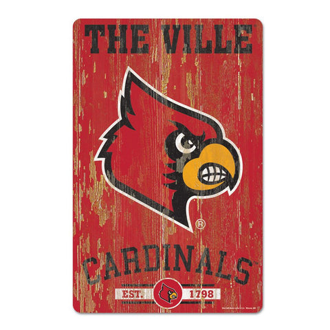 Louisville Cardinals Sign 11x17 Wood Slogan Design - Special Order