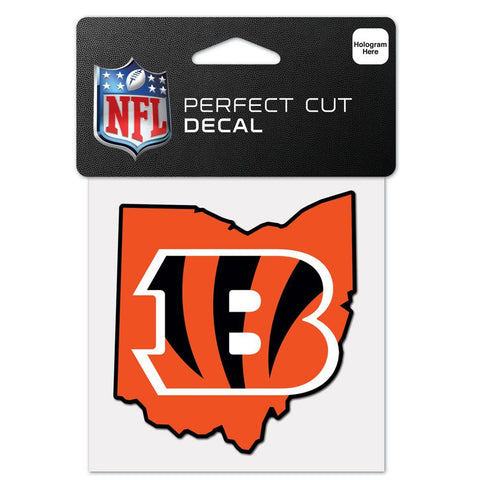 Cincinnati Bengals Decal 4x4 Perfect Cut Color State Shape - Special Order