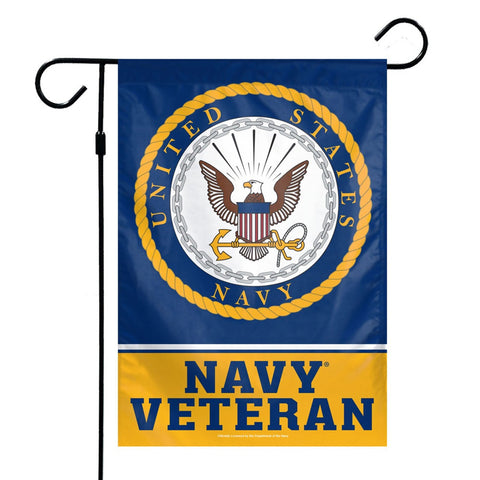 US Navy Flag 12x18 Garden Style 2 Sided Veteran Design Special Order