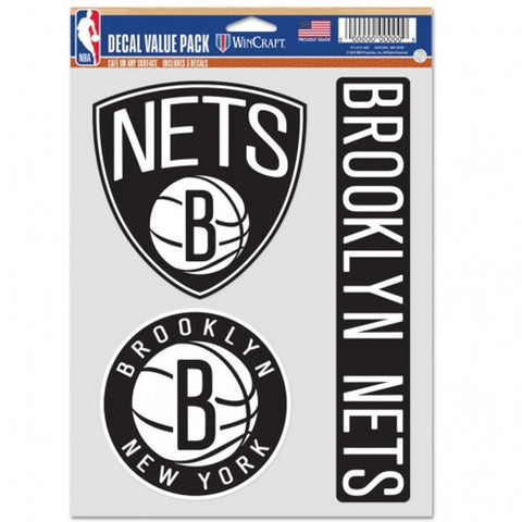 Brooklyn Nets Decal Multi Use Fan 3 Pack