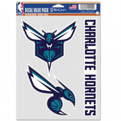Charlotte Hornets Decal Multi Use Fan 3 Pack