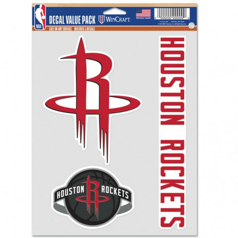 Houston Rockets Decal Multi Use Fan 3 Pack