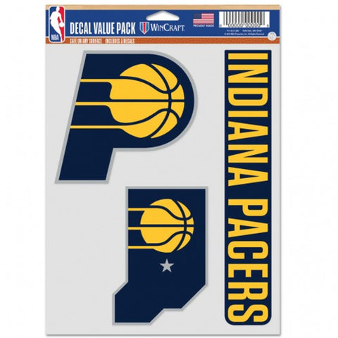 Indiana Pacers Decal Multi Use Fan 3 Pack