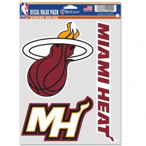 Miami Heat Decal Multi Use Fan 3 Pack