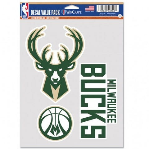Milwaukee Bucks Decal Multi Use Fan 3 Pack