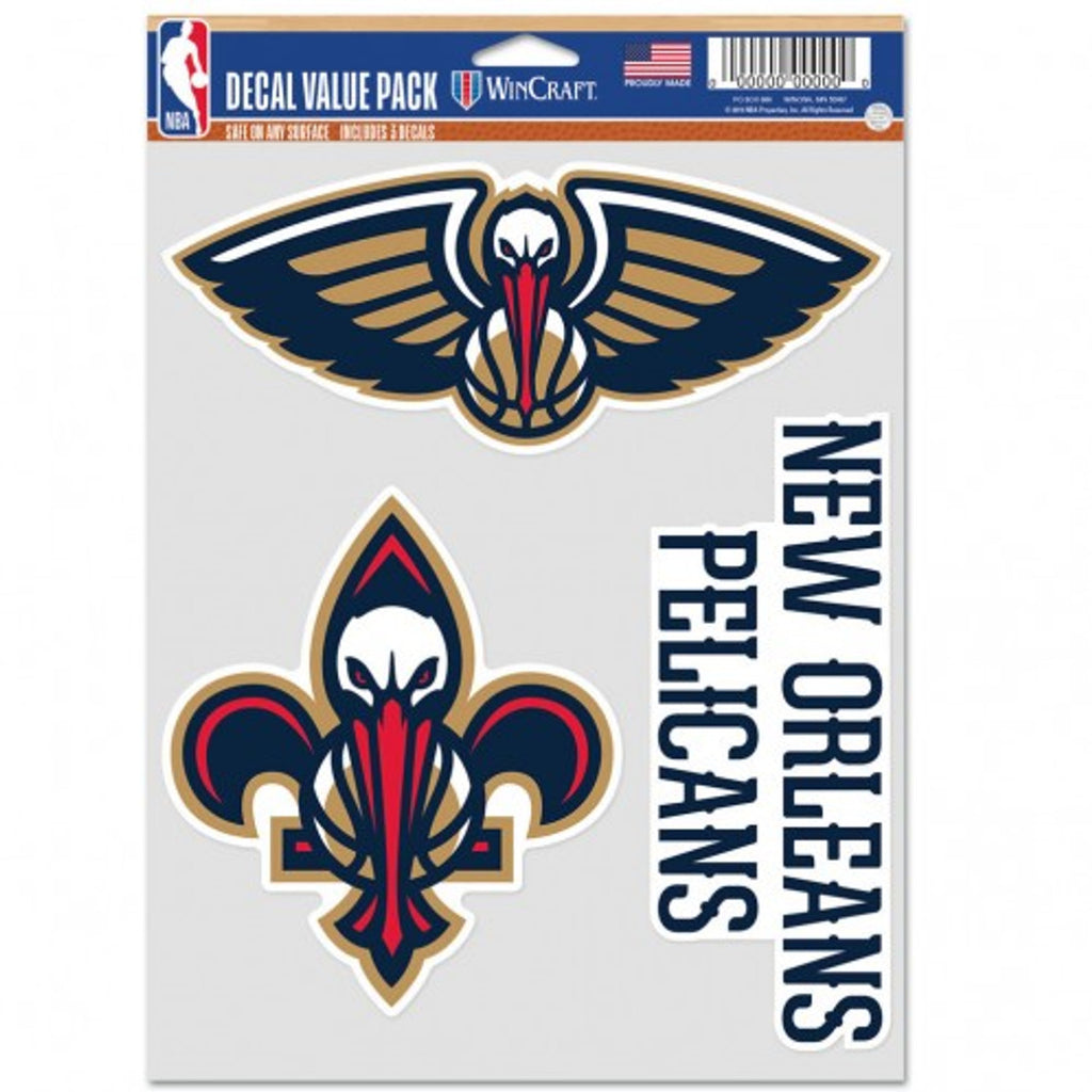 New Orleans Pelicans Decal Multi Use Fan 3 Pack