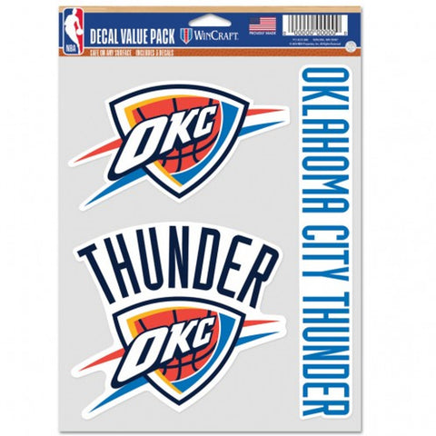 Oklahoma City Thunder Decal Multi Use Fan 3 Pack