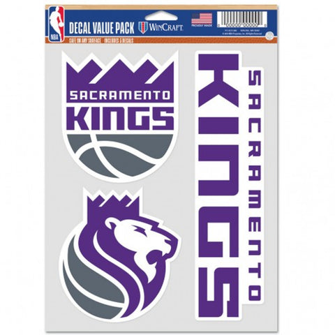 Sacramento Kings Decal Multi Use Fan 3 Pack