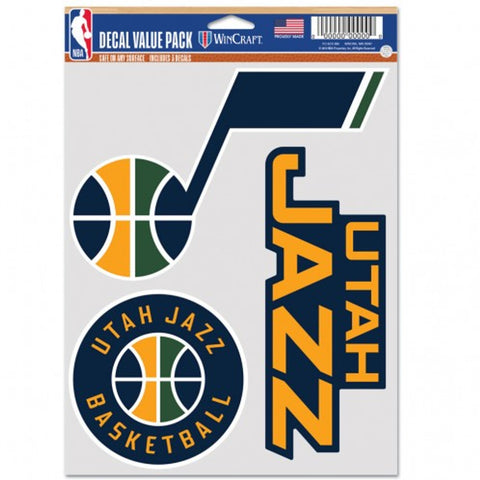 Utah Jazz Decal Multi Use Fan 3 Pack