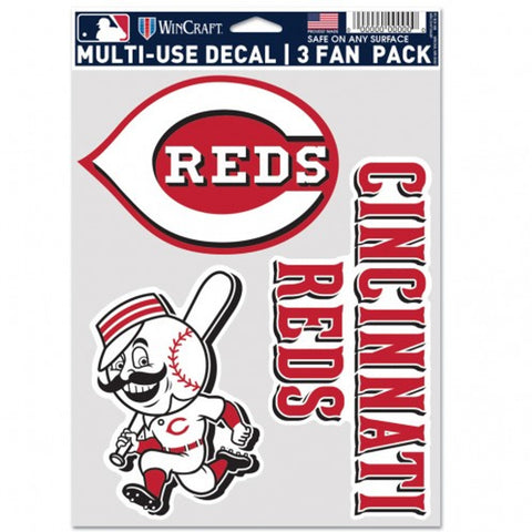 Cincinnati Reds Decal Multi Use Fan 3 Pack Special Order