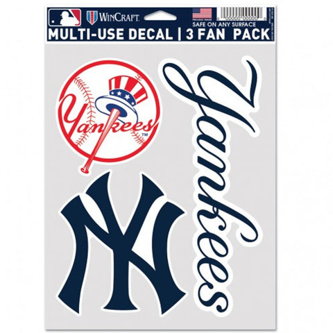 New York Yankees Decal Multi Use Fan 3 Pack