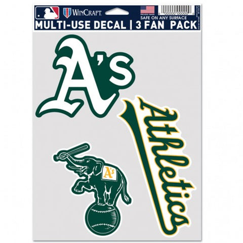 Oakland Athletics Decal Multi Use Fan 3 Pack Special Order