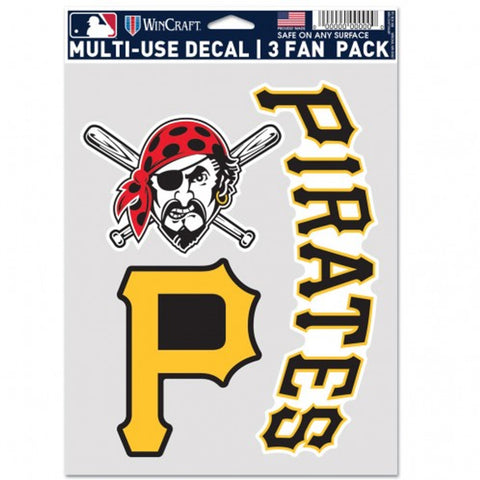 Pittsburgh Pirates Decal Multi Use Fan 3 Pack