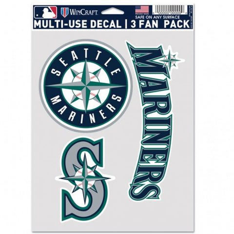 Seattle Mariners Decal Multi Use Fan 3 Pack Special Order