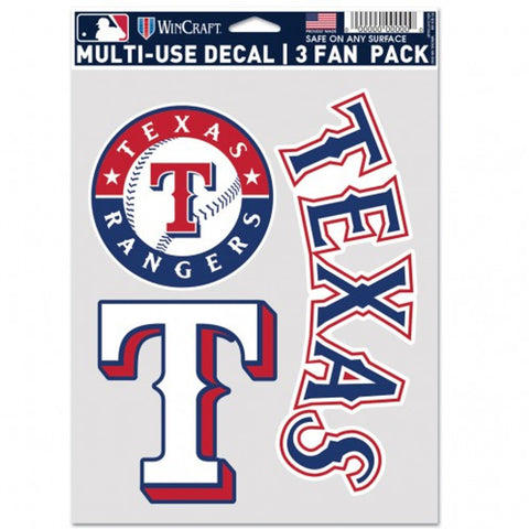 Texas Rangers Decal Multi Use Fan 3 Pack
