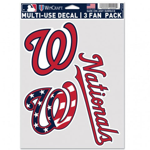 Washington Nationals Decal Multi Use Fan 3 Pack