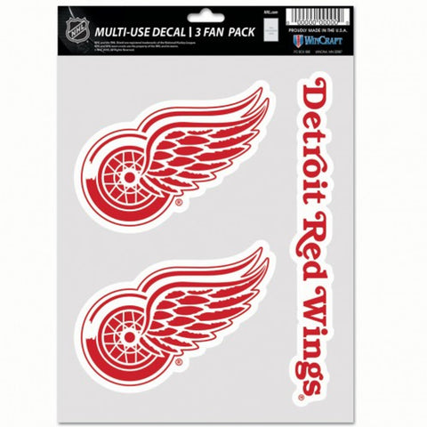 Detroit Red Wings Decal Multi Use Fan 3 Pack