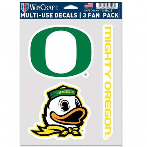 Oregon Ducks Decal Multi Use Fan 3 Pack Special Order