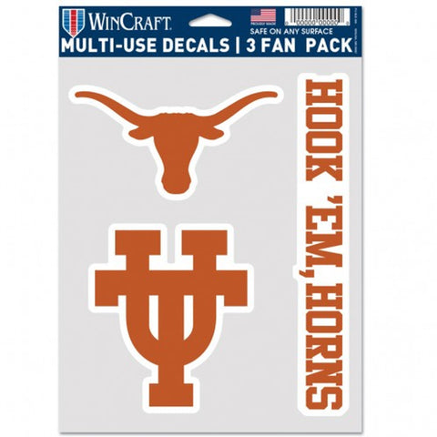 Texas Longhorns Decal Multi Use Fan 3 Pack Special Order