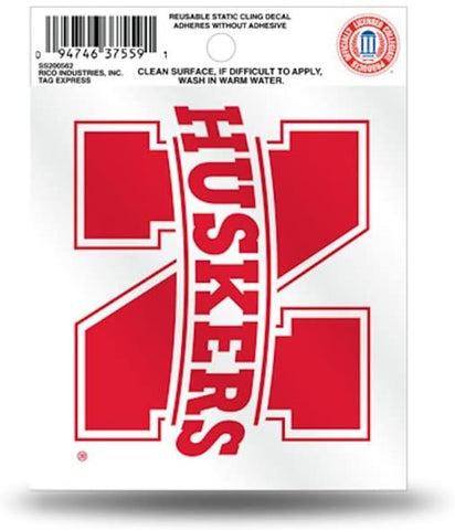 Nebraska Cornhuskers Static Cling Small (Script Logo) CO