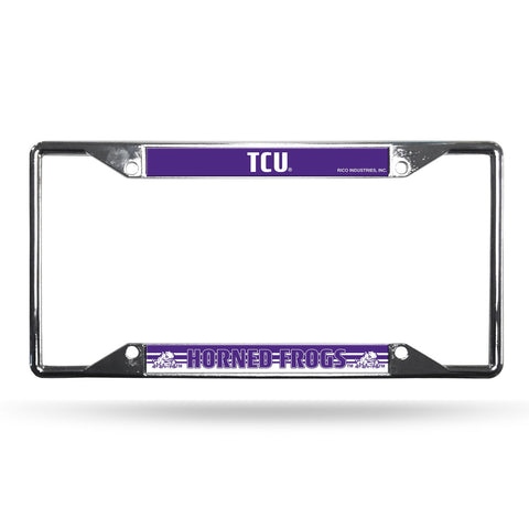 TCU Horned Frogs License Plate Frame Chrome