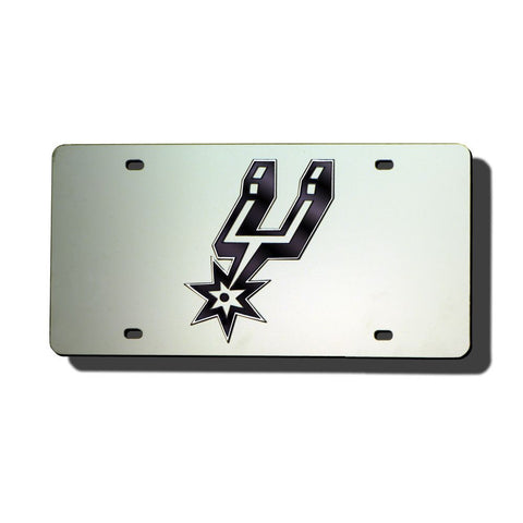San Antonio Spurs Laser Cut Silver License Plate - Special Order