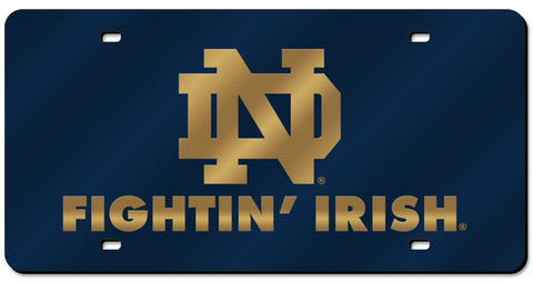 Notre Dame Fighting Irish License Plate Laser Cut Navy