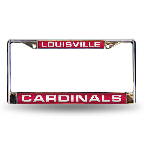 Louisville Cardinals License Plate Frame Laser Cut Chrome Special Order