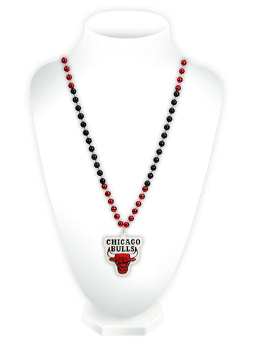 Chicago Bulls Beads with Medallion Mardi Gras Style - Special Order