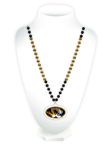 Missouri Tigers Beads with Medallion Mardi Gras Style - Special Order