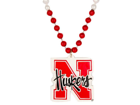 Nebraska Cornhuskers Beads with Medallion Mardi Gras Style CO