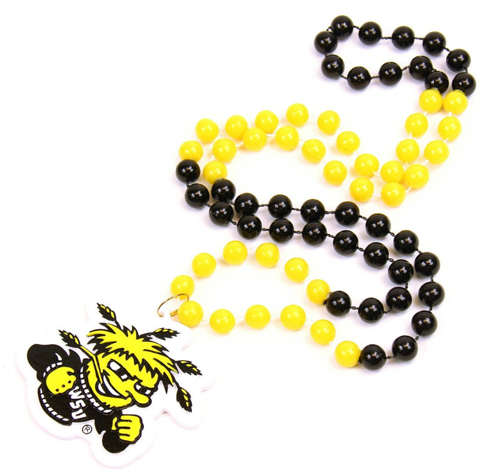 Wichita State Shockers Beads with Medallion Mardi Gras Style - Special Order