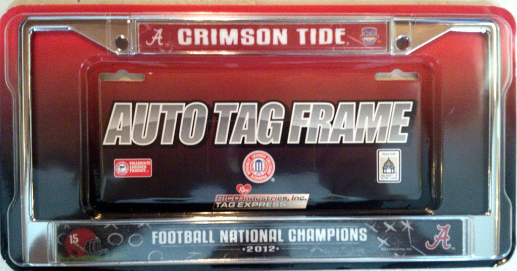 Alabama Crimson Tide License Plate Frame Chrome 2012 National Champ
