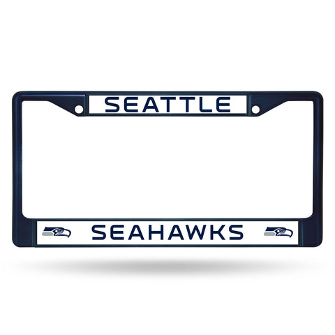 Seattle Seahawks License Plate Frame Metal Navy