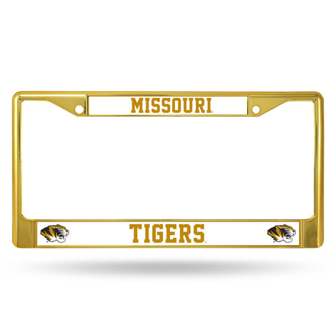 Missouri Tigers License Plate Frame Metal Gold - Special Order
